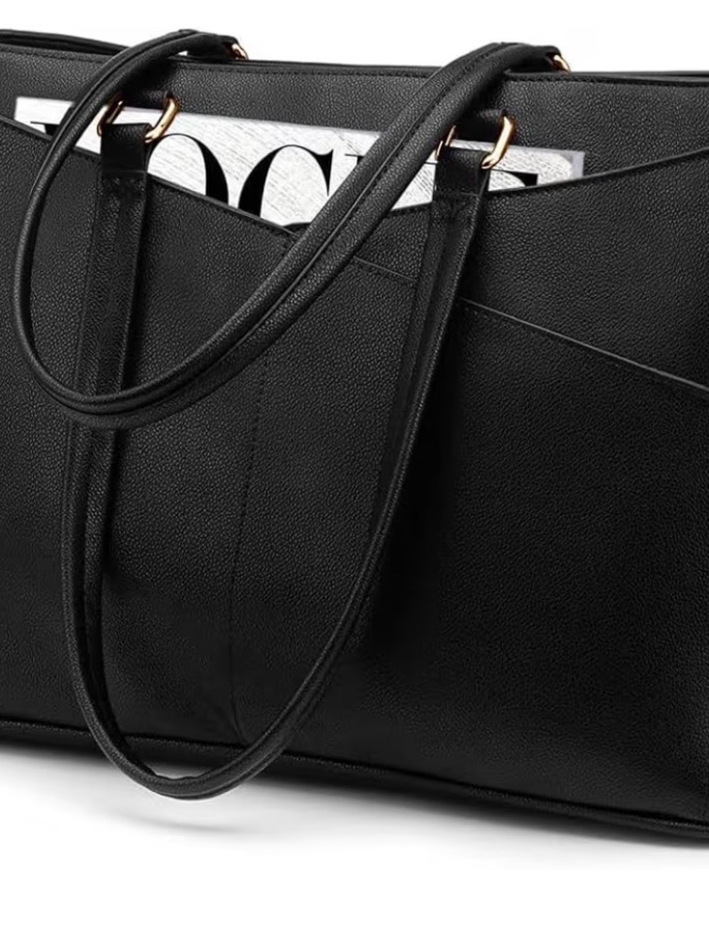 Everyday Black Tote with Front Pocket - Unbranded